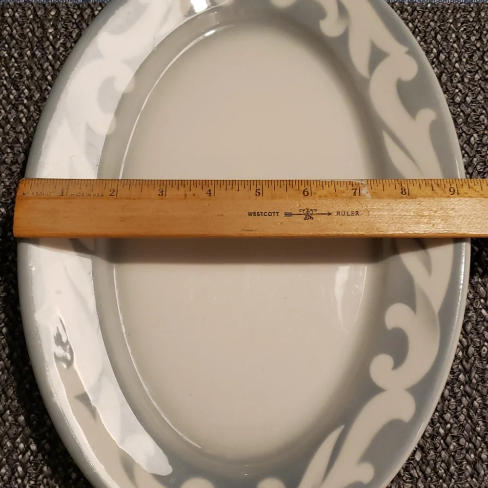 Syracuse China Large Oval Grey Serving Plate